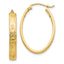 Oval Hoop Earrings in 14K Yellow Gold, 19mm Satin & Diamond-Cut - Sophia Jewelers