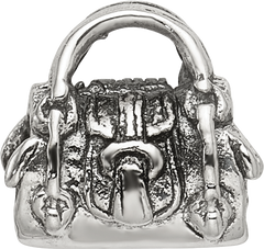 Sterling Silver 925 Kids Handbag Bead with Antiqued Finish