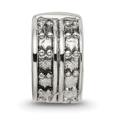 Sterling Silver 925 Antiqued Hinged Clip Bead with Dotted Design