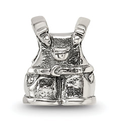 Sterling Silver Kids Overalls Bead with Antiqued Finish  Solid 925 Casted Design
