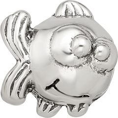 Sterling Silver 925 Kids Fish Bead with Antiqued Finish Durable Solid Design