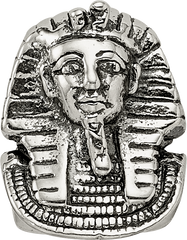 Sterling Silver 925 Pharaoh Bead with Antiqued Finish Solid Themed Design