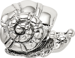 Sterling Silver 925 Snail Bead for Kids with Antiqued Finish Solid Cast