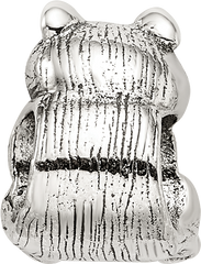 925 Sterling Silver Antiqued Racoon Bead Solid, Themed Jewelry by Sophia