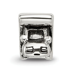 Sterling Silver 925 RV Camper Bead with Antiqued Finish Solid Themed Design