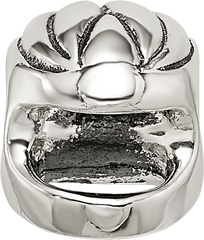 Sterling Silver 925 Race Car Helmet Bead with Antiqued Finish