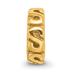 Gold-Plated Sterling Silver Swirl Spacer Bead with Polished Finish