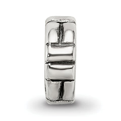 Sterling Silver 925 Antiqued Notched Spacer Bead Solid Casted 8.18mm