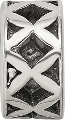 Sterling Silver 925 Antiqued Spacer Bead with Solid Cast Design