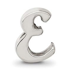 Sterling Silver 925 Script Letter E Bead with Polished Finish