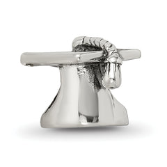 Sterling Silver 925 Antiqued Graduation Cap Bead Solid Casted Commemorative Charm