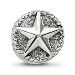 Sterling Silver 925 Antiqued Star Bead Solid Casted Themed Design