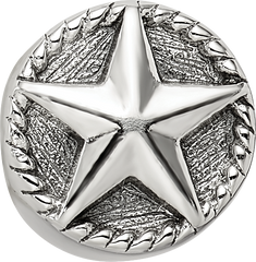 Sterling Silver 925 Antiqued Star Bead Solid Casted Themed Design
