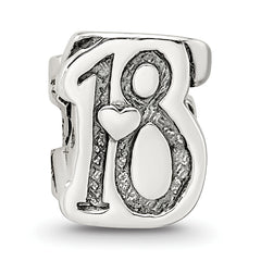Sterling Silver 925 Sweet 18 Bead with Antiqued Finish Solid Refined Design