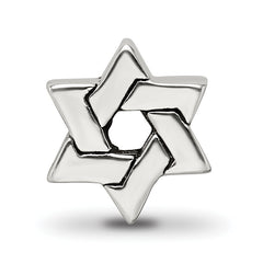 Sterling Silver 925 Star of David Bead with Antiqued Finish, Elegant and Versatile