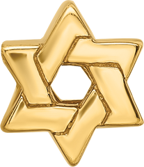Sterling Silver Gold-Plated Star of David Bead with Polished Finish and Timeless Symbolism
