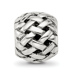 Sterling Silver 925 Basketweave Bali Bead with Antiqued Finish by Sophia Jewelers
