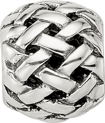 Sterling Silver 925 Basketweave Bali Bead with Antiqued Finish by Sophia Jewelers