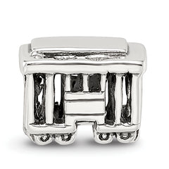 Sterling Silver 925 Streetcar Bead with Antiqued Finish Timeless Travel Charm