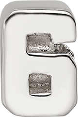 Sterling Silver 925 Kids Number 6 Bead with Polished Finish Solid Design
