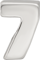 Sterling Silver 925 Kids Number 7 Bead with Polished Finish Solid Design