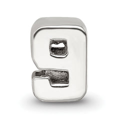 Sterling Silver 925 Polished Kids Number 9 Bead Solid and Casted