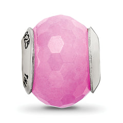 Sterling Silver 925 Fuschia Quartz Bead with Polished Finish Elegant Design