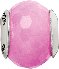 Sterling Silver 925 Fuschia Quartz Bead with Polished Finish Elegant Design