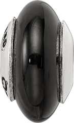 Sterling Silver 925 Black Agate Bead with Polished Finish Elegant