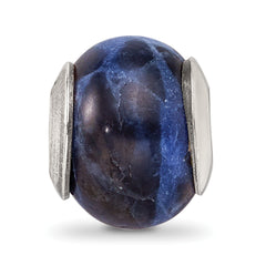 Sterling Silver 925 Sodalite Stone Bead with Polished Finish