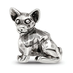 Sterling Silver 925 Chihuahua Bead with Antiqued Finish Elegant Keepsake for Dog Lovers