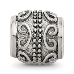 Sterling Silver 925 Bali Scroll Bead with Antiqued Finish Vintage Elegance