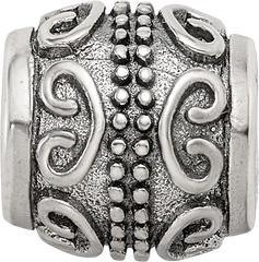 Sterling Silver 925 Bali Scroll Bead with Antiqued Finish Vintage Elegance