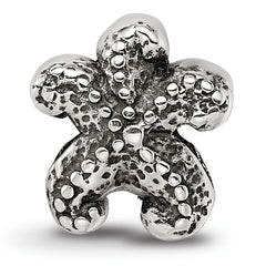 Sterling Silver 925 Antiqued Starfish Bead with Solid Cast Design