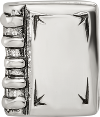 Sterling Silver 925 Antiqued Book Bead with Themed Design