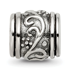 Sterling Silver 925 Floral Bead with Antiqued Finish Elegant and Timeless