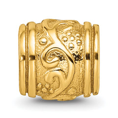 Sterling Silver Gold-Plated Floral Bead with Polished Finish Elegant Design