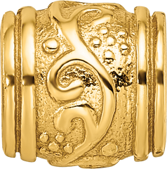 Sterling Silver Gold-Plated Floral Bead with Polished Finish Elegant Design