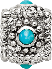 Sophia Jewelers Sterling Silver 4-Stone Turquoise Antiqued Bead