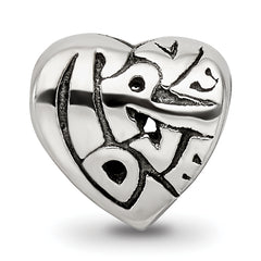 Sterling Silver 925 True Love Bead with Antiqued Finish Solid