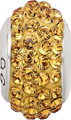 Sterling Silver 925 Orange Crystal Bead with Polished Finish Elegant Design