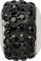 Sophia Jewelers Sterling Silver 925 Polished Black Crystal Bead