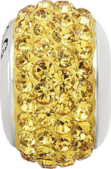 Sterling Silver 925 Yellow Crystal Bead with Polished Finish Elegant and Solid Design