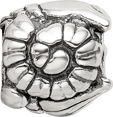 Sterling Silver 925 Reflections Shell Bead with Antiqued Solid Design