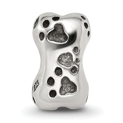 Sterling Silver 925 Dog Bone Bead with Antiqued Finish Solid Cast Durable Design
