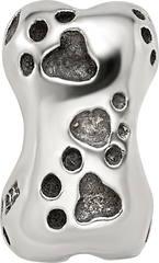 Sterling Silver 925 Dog Bone Bead with Antiqued Finish Solid Cast Durable Design