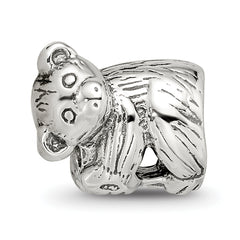 Sterling Silver 925 Koala Bead with Antiqued Finish Solid Design