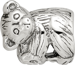 Sterling Silver 925 Koala Bead with Antiqued Finish Solid Design