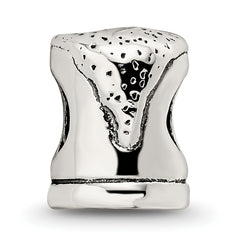 Sterling Silver 925 Beer Mug Bead with Antiqued Finish Solid Themed Design