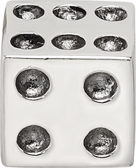 Sterling Silver 925 Antique Dice Bead with Casted Vintage Finish